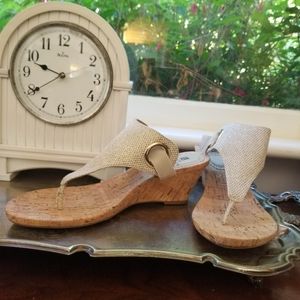 White Mountain slip on sling back wedge